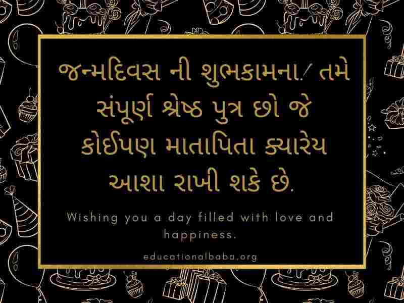 Birthday Wishes For Son in Gujarati (દીકરા નો જન્મદિવસ ની શુભકામના)