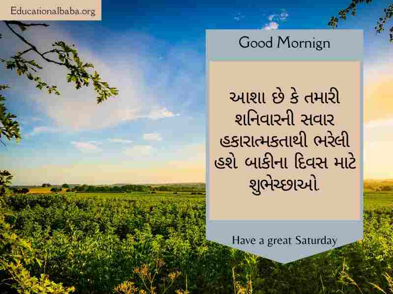 શનિવાર ની શુભકામના, શનિવાર ના ટેટસ, શનિવાર ની શુભકામનાઓ, Happy Saturday Good Morning Wishes in Gujarati,