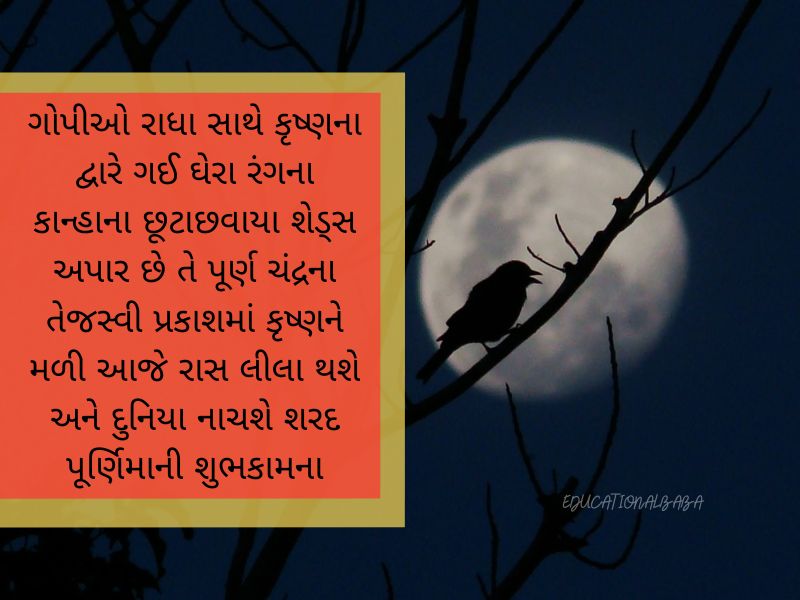 Sharad Purnima Wishes in Gujarati શરદ પૂર્ણિમા ની શુભેચ્છાઓ, શરદ પૂર્ણિમાની શુભકામનાઓ,